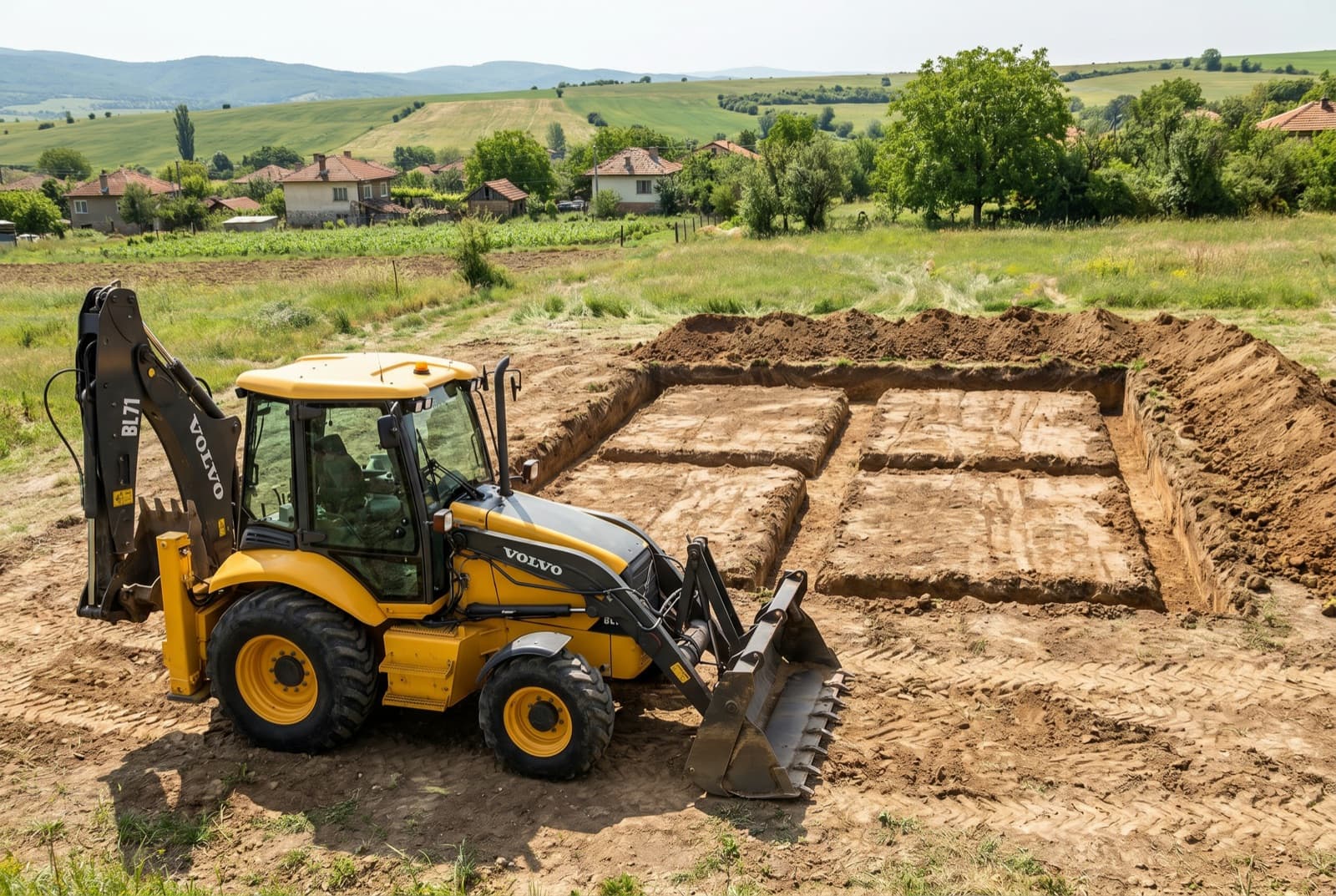 Изкоп за основи на къща